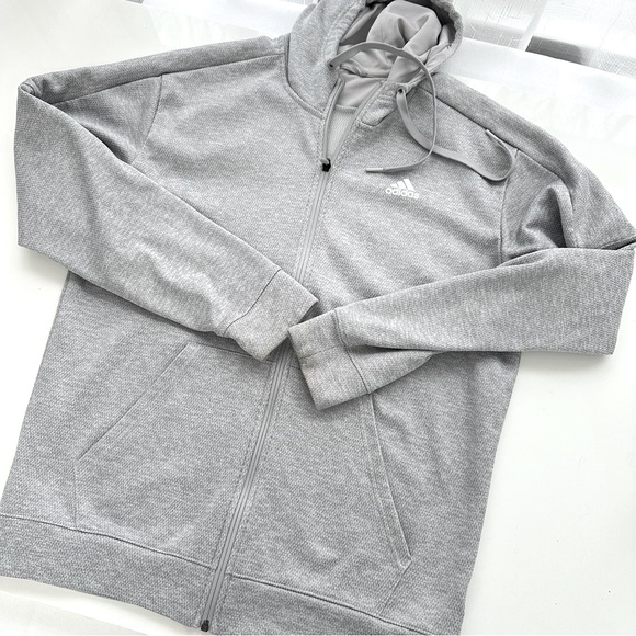 adidas Other - ADIDAS UNISEX sweat jacket GREY zip front long sleeve ATHLETIC WEAR large